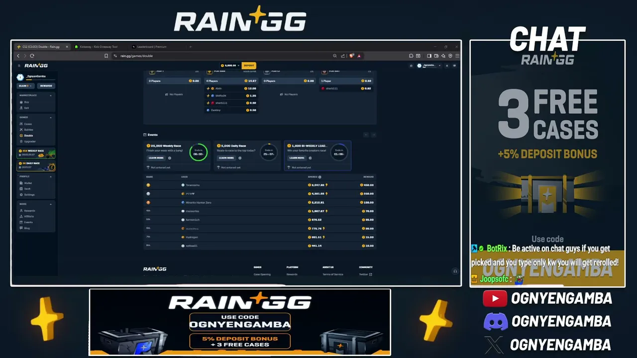 2x proft = 5c tip, frees and much more daily! | !GEM !SKINRAVE !RAIN !X