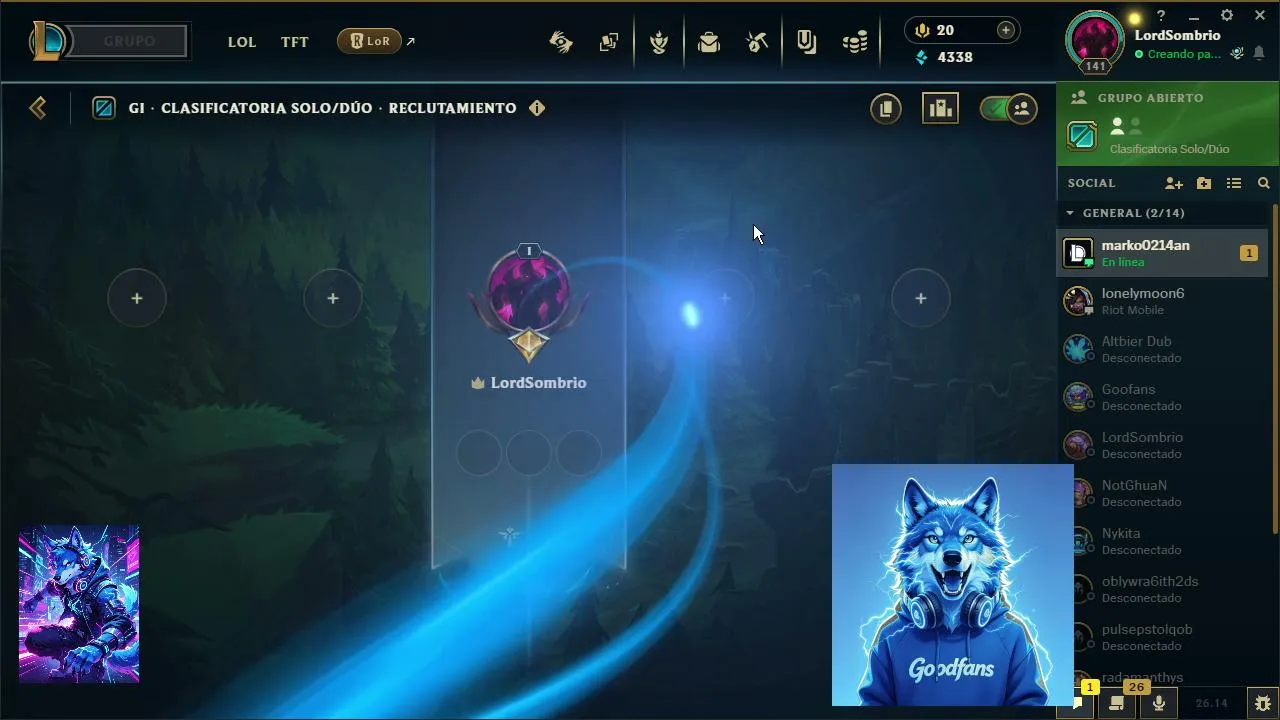 Holas subo contenido League of Legends ,soy Goodfans nuevo aqui , en Kick gracias por seguirme y compartir .Un saludo enorme.