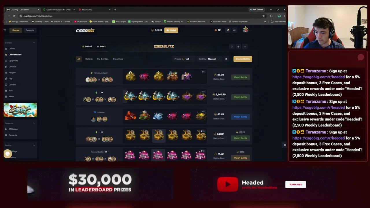 @Headedd nekkid as allways on the official stream on CSGOBIG 👀 | Battle Calls = Tips 🤑 | Promos, Tips & Free Battles