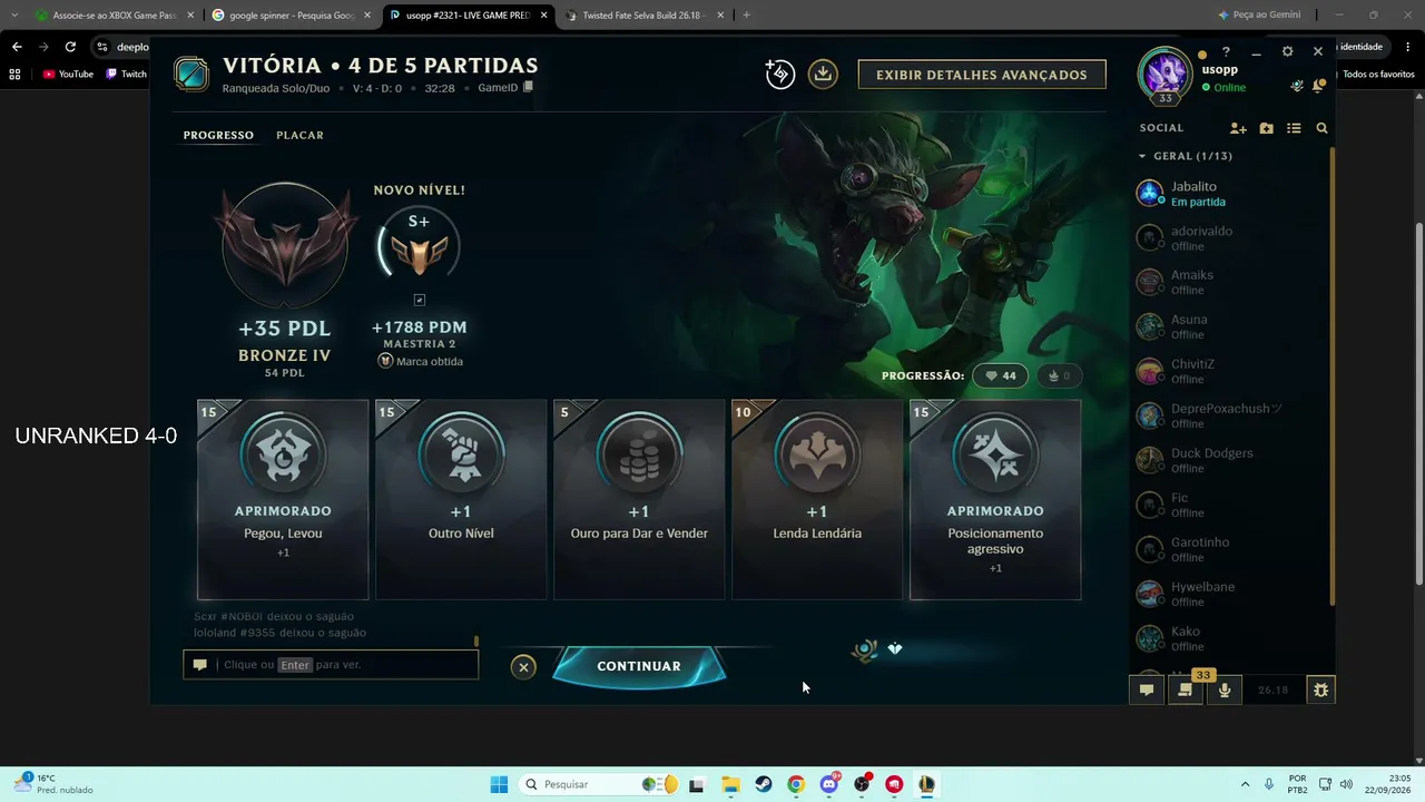 UNRANKED AO MESTRE - DESAFIO ROLETA.