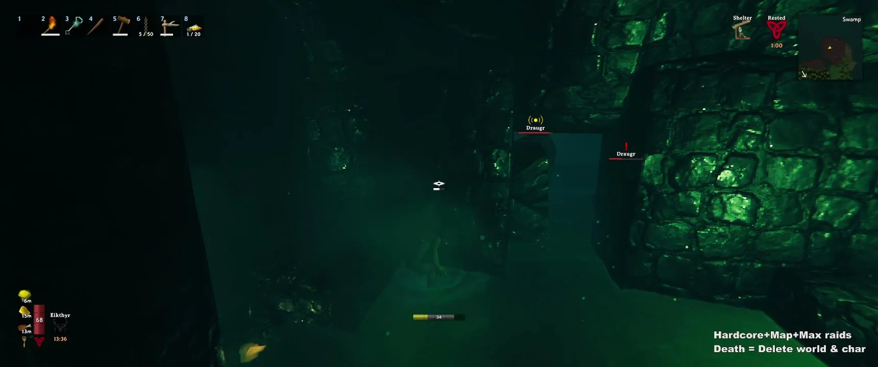 Valheim Hardcore permadeath | Death = Delete world & Char