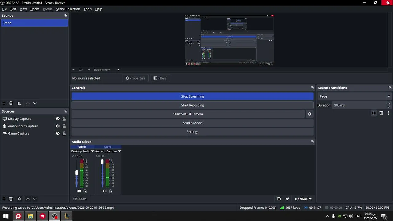 My first stream.