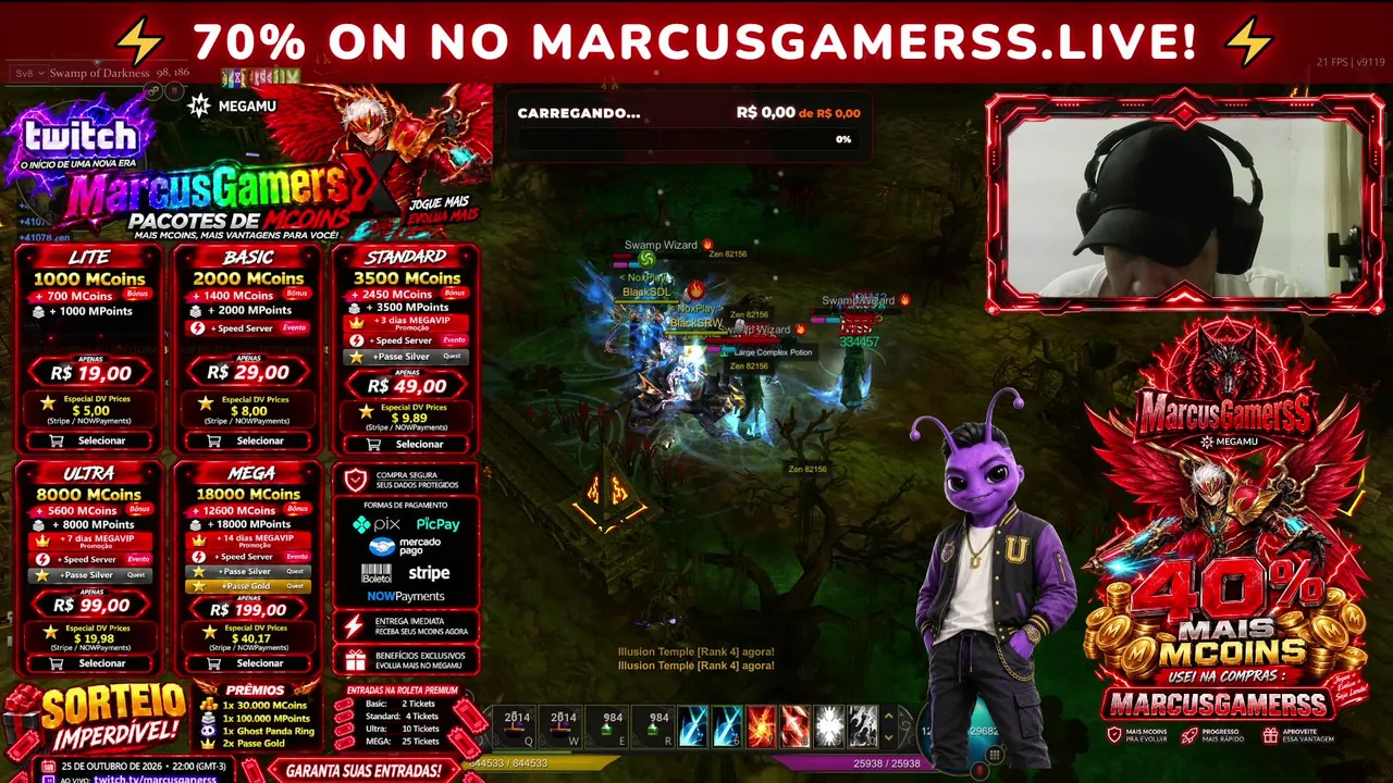 [MEGAMU] [MARCUSGAMERSS.LIVE]💎VIP-2X❗💎SUB-2X❗♻️ROLETINHA VIP❗ SUB❗ ☘︎TIGRINHO❗💠LOJINHA❗🤖SORTEIOS❗🔱EVENTOS❗🎼MUSICA IN LIVE❗❗❗
