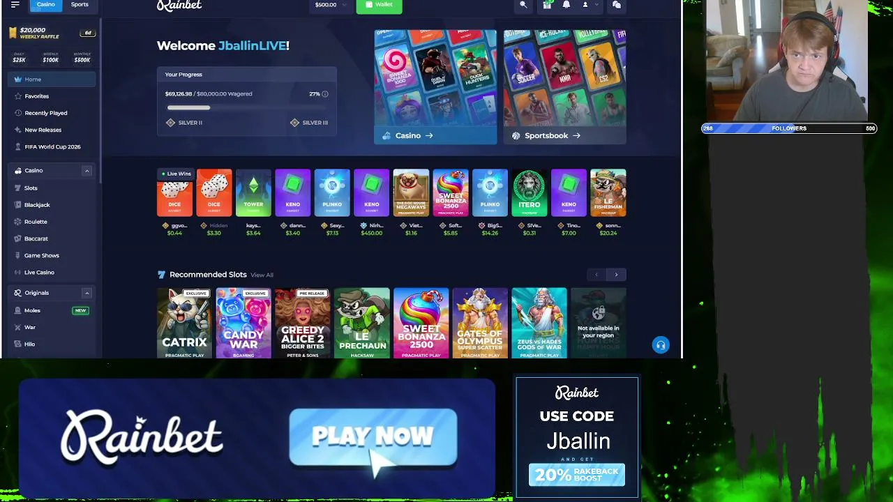 Baccarat King !giveaway !rainbet !discord !lb