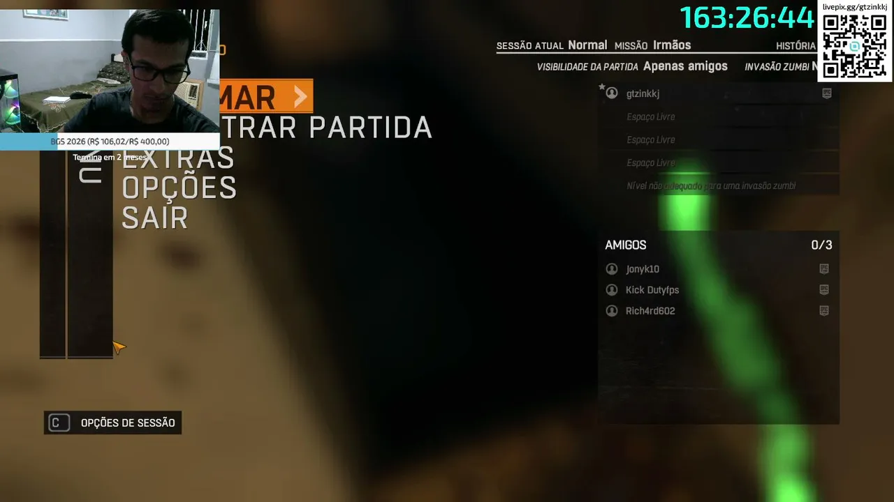 Live até eu cansar !pix !discord