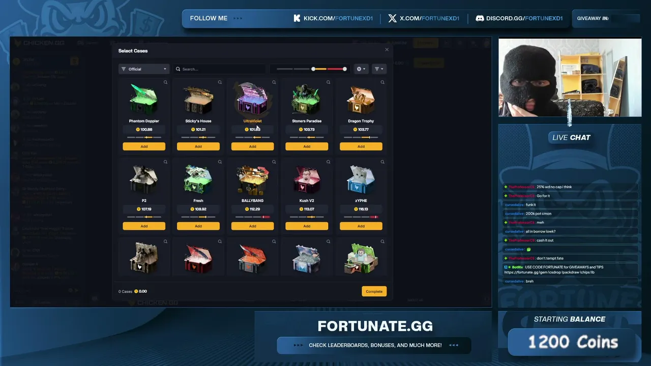Half ALL-INS only |  $25 GW | fortunesrewards.com for rewards | !lb !discord !gem !chicken !casebattle !luxdrop