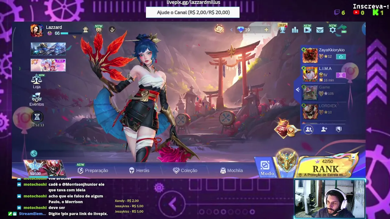 Mobile Legends Solo Rank Honra Mítico 41 - Bora tentar chegar mais perto do Glória.