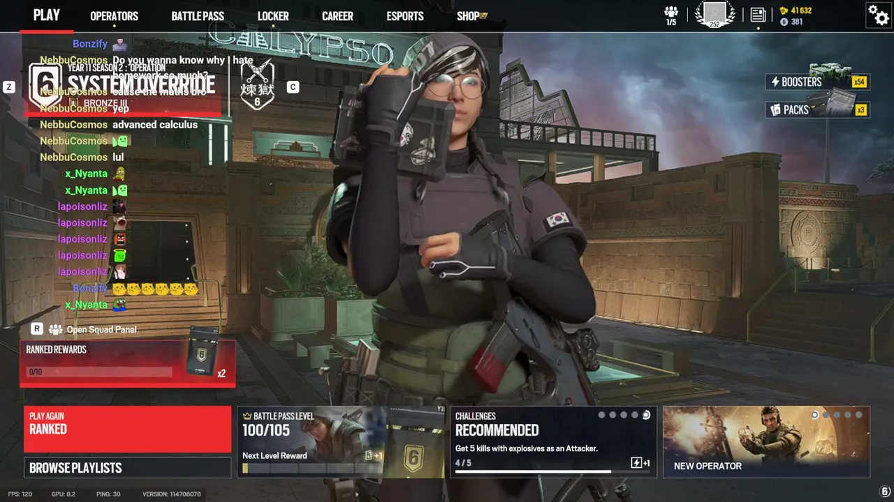 Playing solo ranked on Rainbow 6