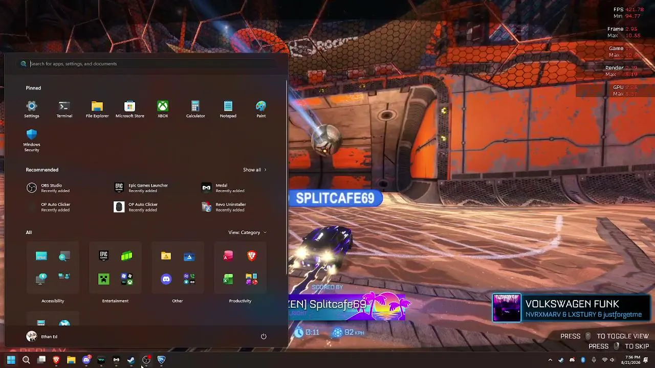 rocket league with the boys