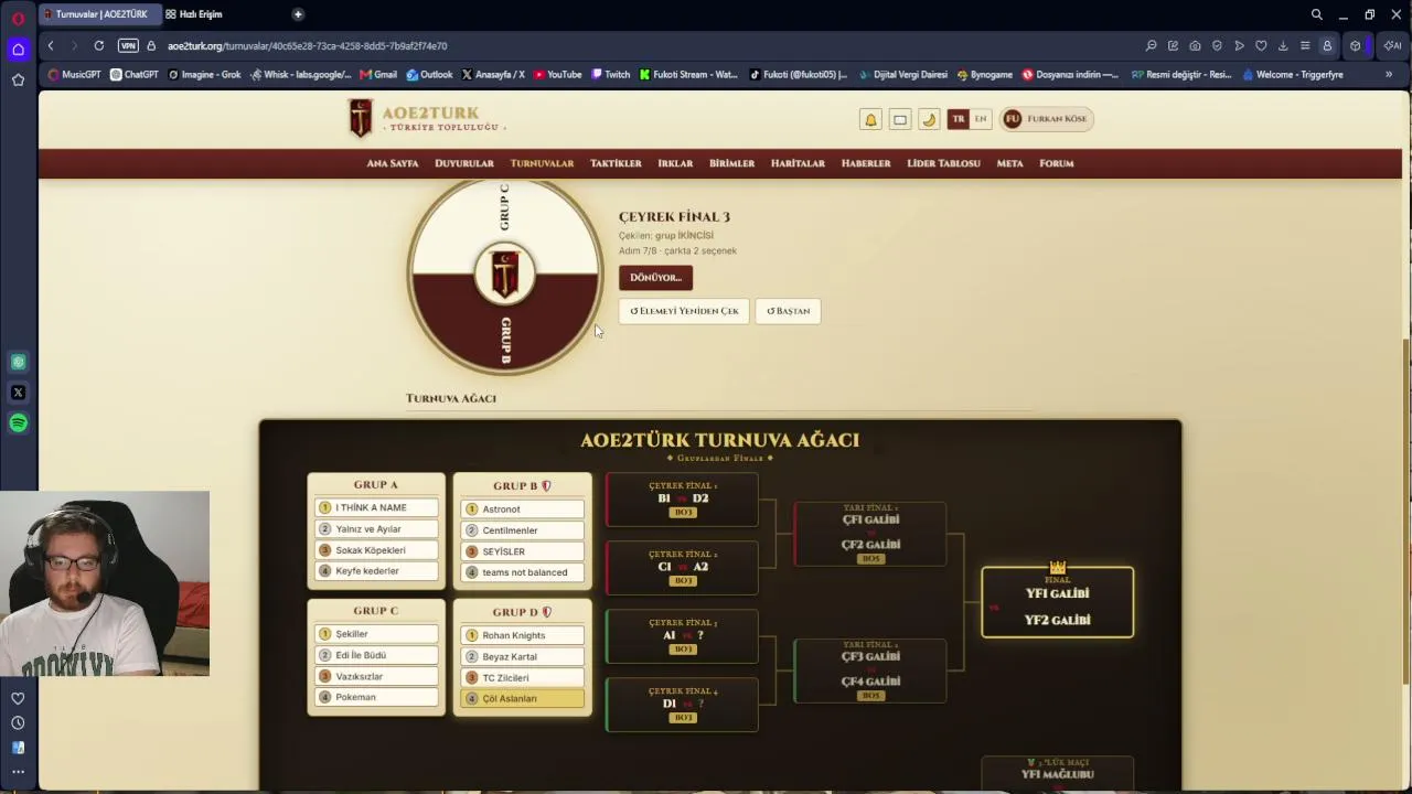 AOE2TURK 1.Huşaşmifer Turnuvası Kura Çekimi