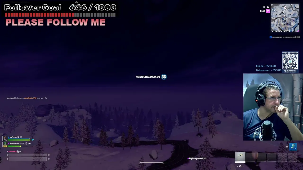 Fortnite ao vivo -Caindo sem arma tombando e sobrevivendo !!! Sejam todos bem vindos !!