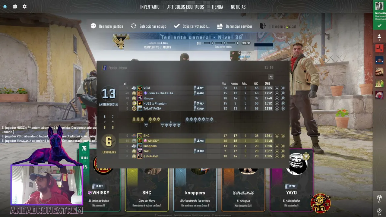 CS DE CHILL, PERDIENDO ELO Y PELO.