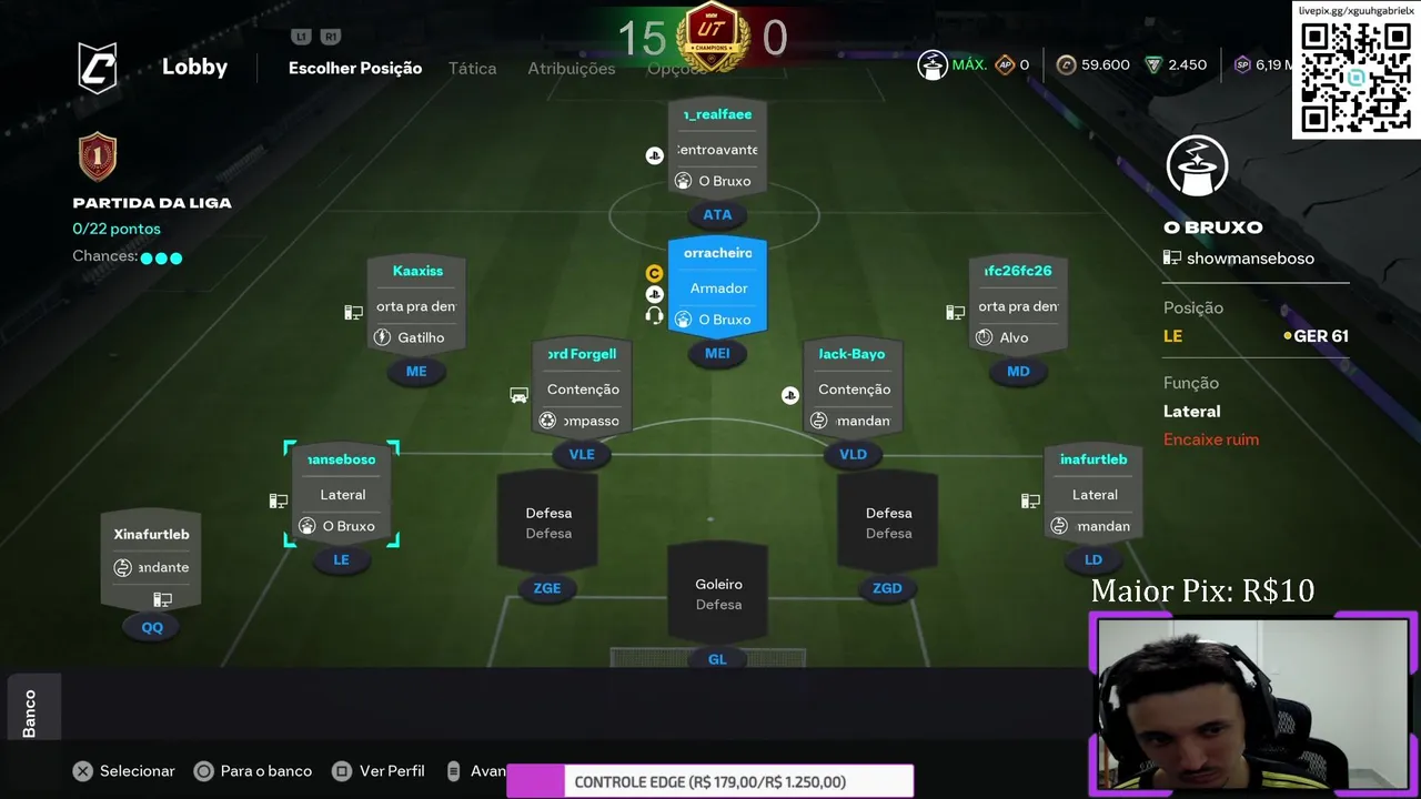 COLA NA RESENHA, JOGO SUA WL/RIVALS AO VIVO | DIGITE !CLIENTE !LIVEPIX !GRUPO !META !COINS