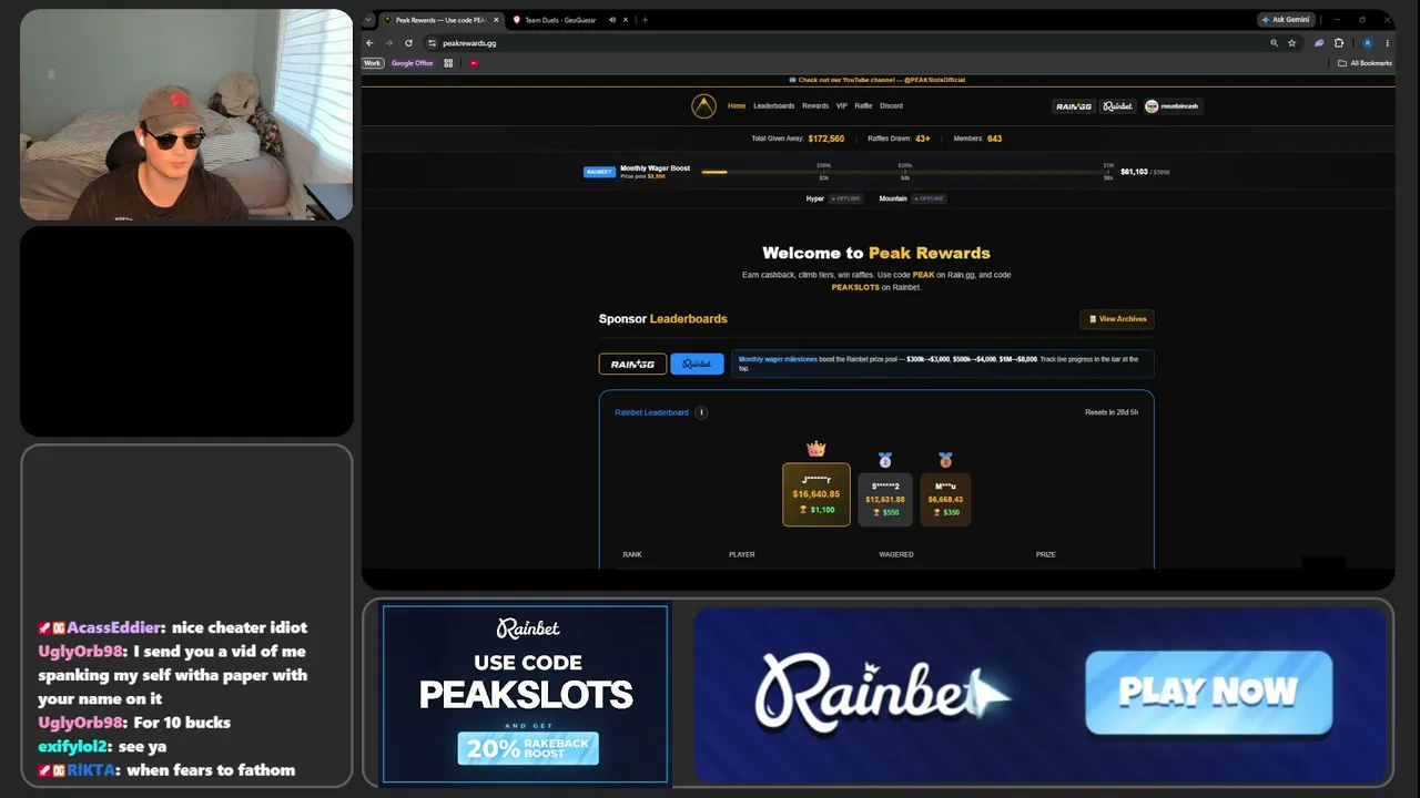 🔴 VIEWER CALLS AND REWARDS | GIVEAWAYS | RAINBET | https://rainbet.com/?r=peakslots | $25,000 IN MONTHLY LBs | !lb | PEAKREWARDS.GG