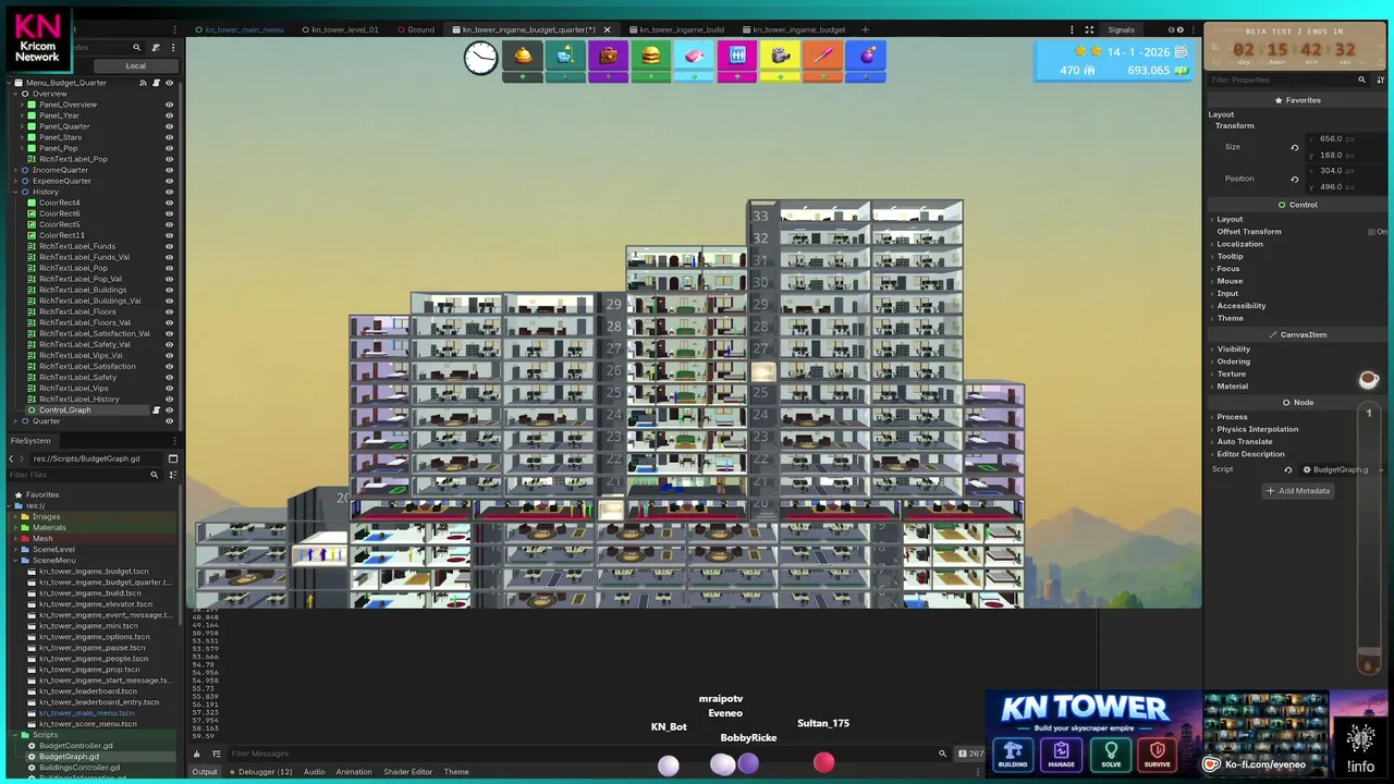 🛠️ GameDev 🛠️ - Developing KN Tower 🏢 | 🤖 Godot | ⚙️ Blender | 🐍 Python | 🧮 GDScript | 🎨 Gimp
