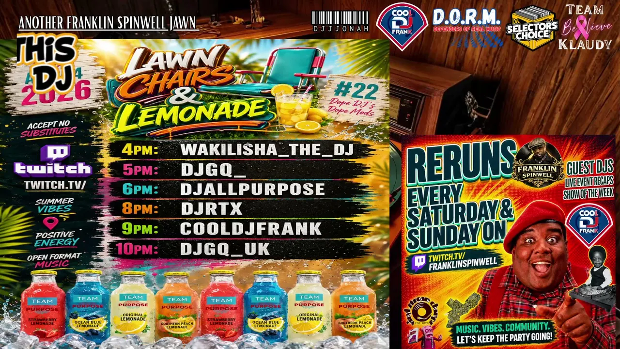 Playing some more Jawns. Usually on twitch.tv/cooldjfrank or twitch.tv/franklinspinwell