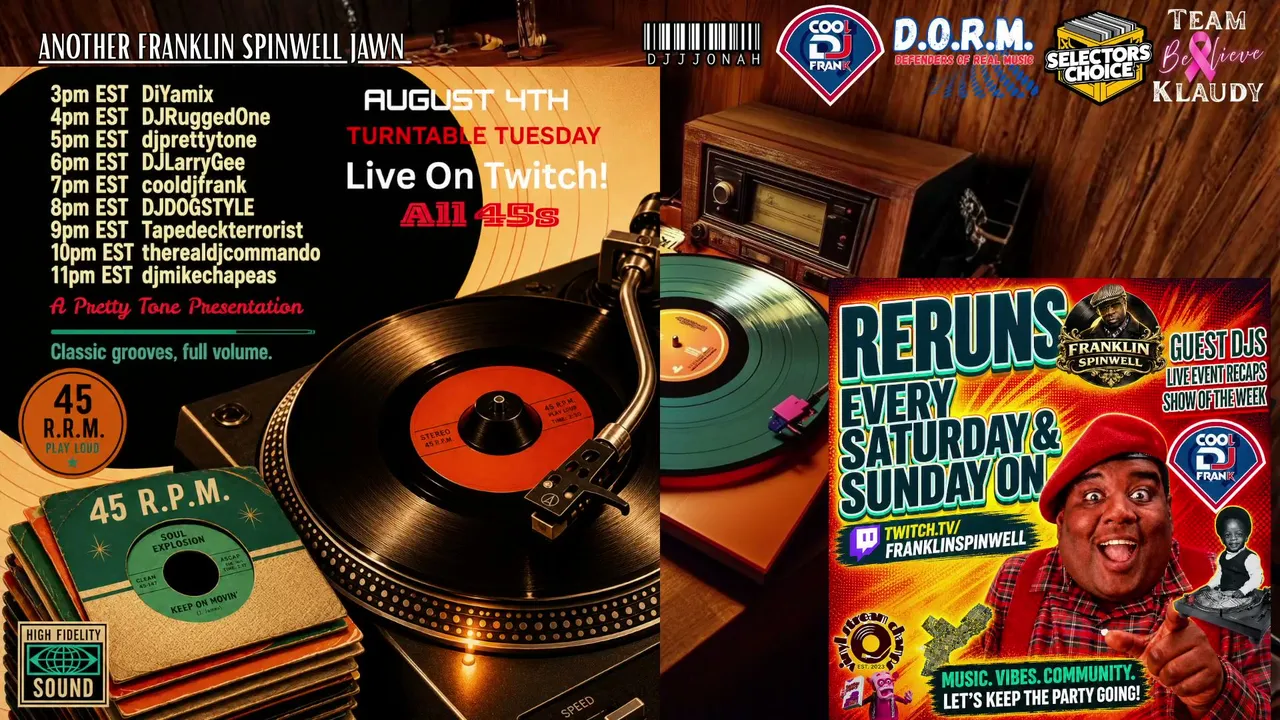 Playing some more Jawns. Usually on twitch.tv/cooldjfrank or twitch.tv/franklinspinwell