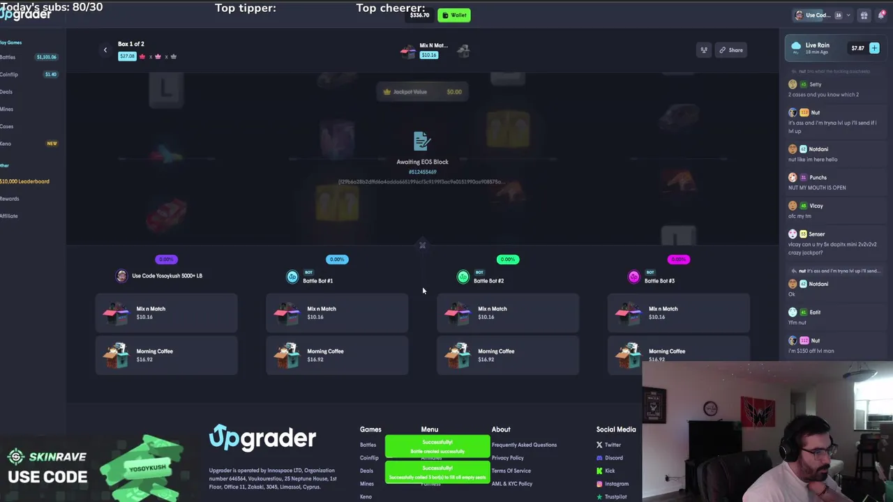 50% profit share on calls, type call to enter   !skinrave !upgrader !unbox !csgowin !lb