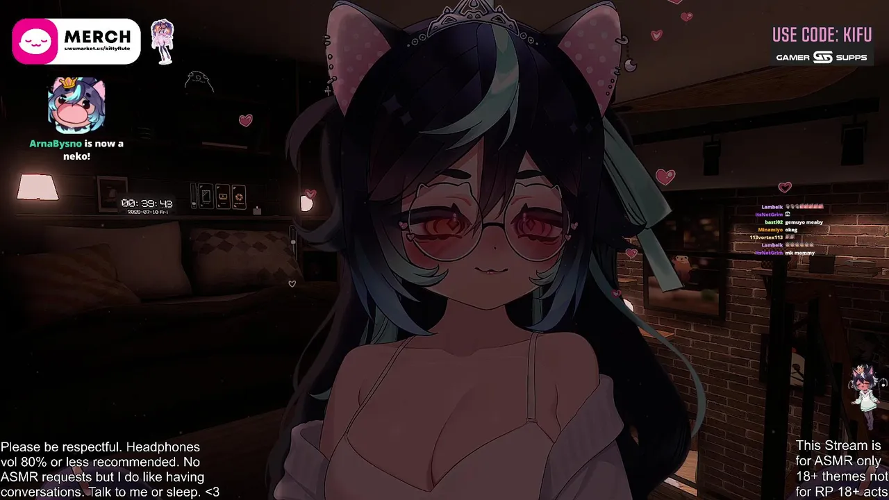 Live ASMR 18+ Ear licks, soft spoken and whispering. Intimate setting, relaxing for sleep. !gg !merch