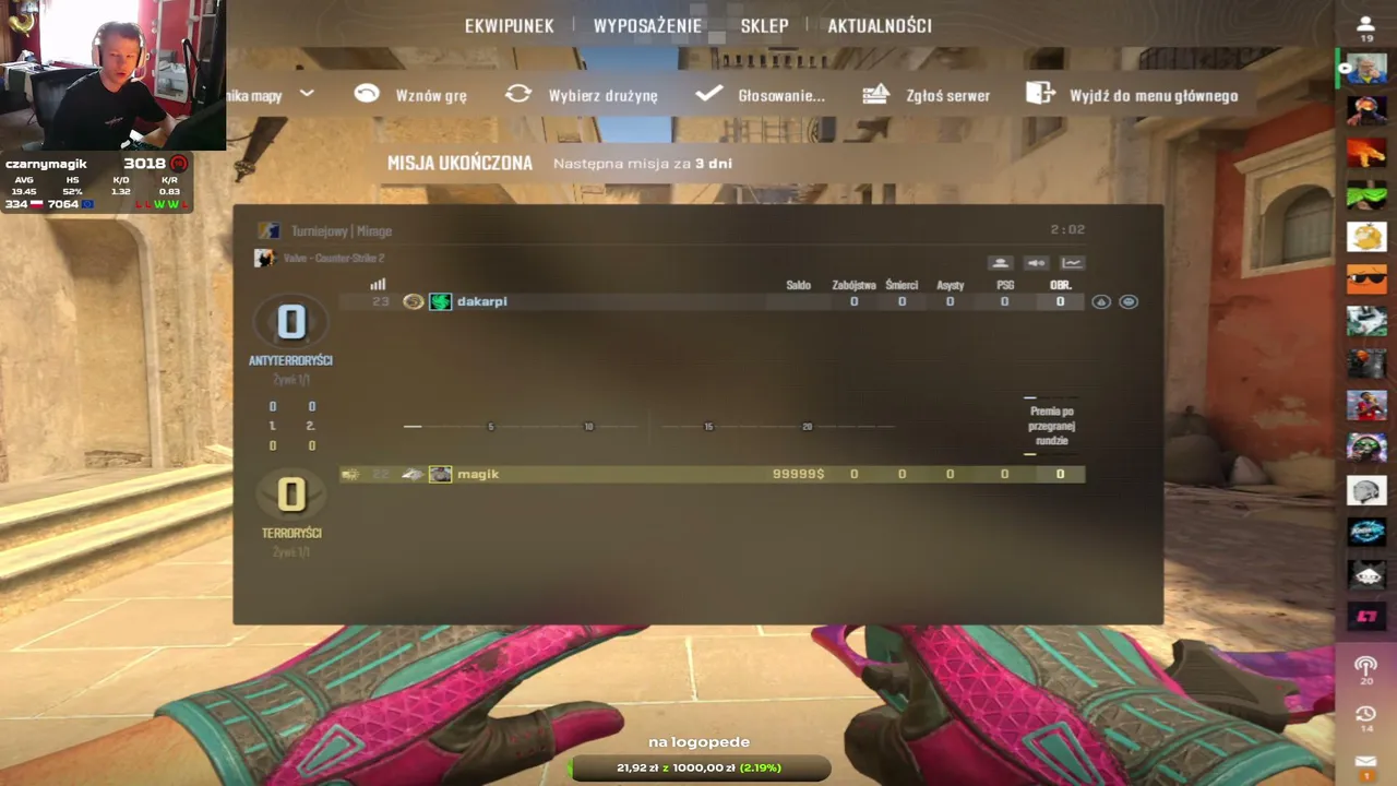 faceit symulacja matrix magik za 3 lata