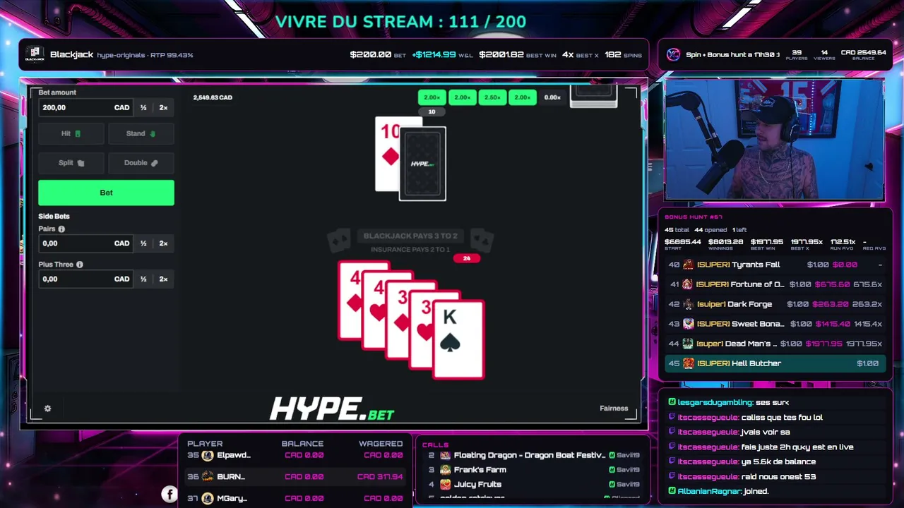Spin + Bonus hunt a 17h30 :)