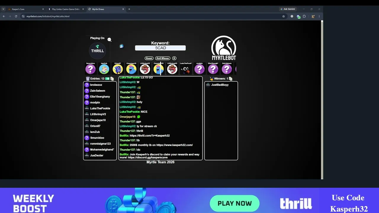 Thrill is here ! || tips, viewer calls, Bonus hunt  || !dc !X !Thrill !code Kasperh32