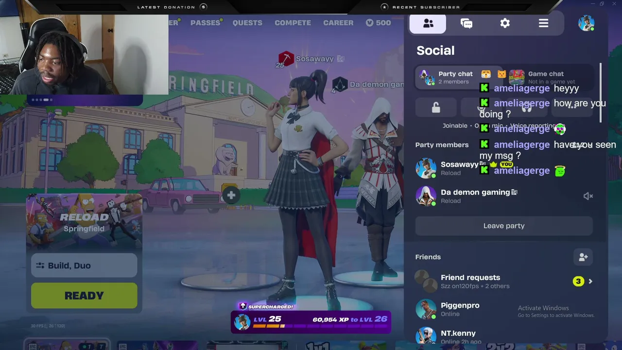 Giving Fortnite a try while I wait for MY duos on 2k