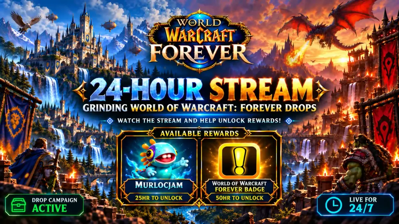 🔴 NEW GLOBAL BADGE + EMOTE DROP 24/7 FARM HERE WORLD OF WARCRAFT FOREVER 🔴
