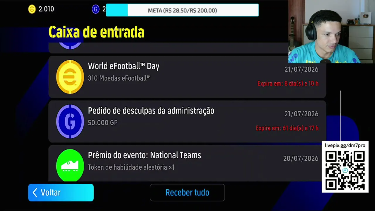 Dm7 Pro eFootball  ao vivo