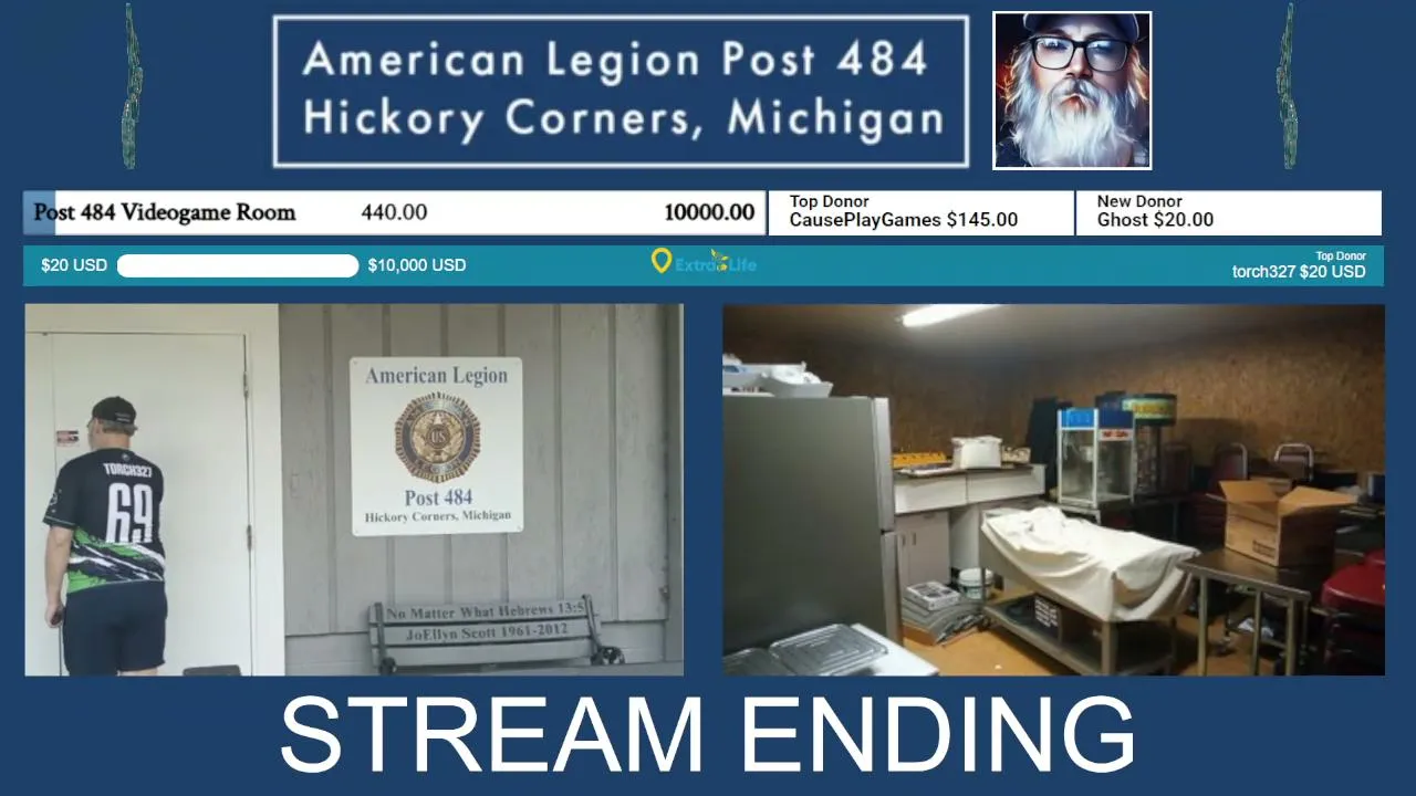 Old virtual trucker raising money for !extralife and to bring gaming to his local American Legion !post