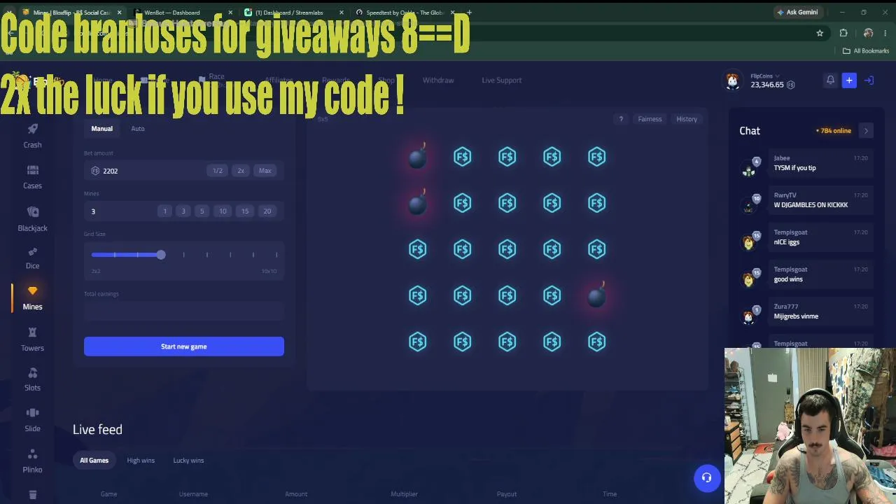 bloxflip live giveaways!