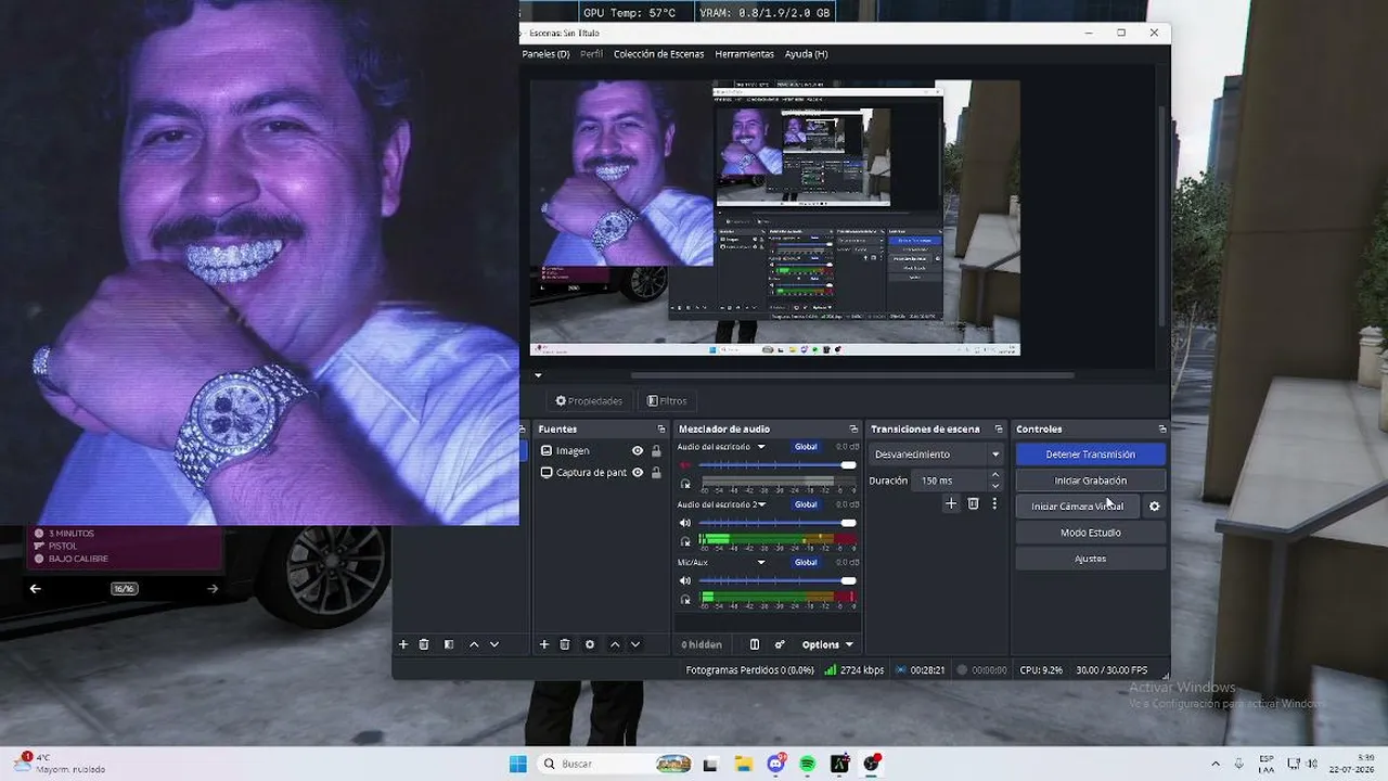 directo para grabar