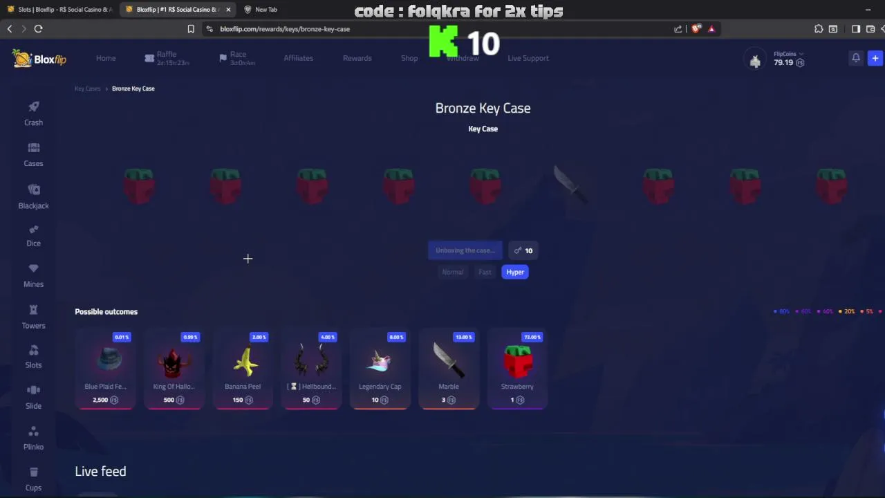 BLOXFLIP | 10K BAL | TIPPING FOR GOOD CALLS!