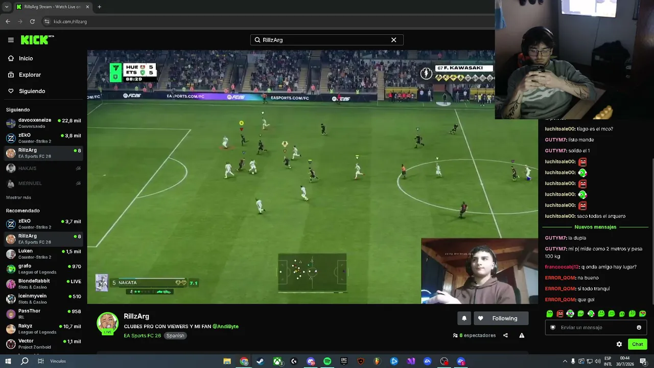 Clubes Pro con viewers @RillzArg