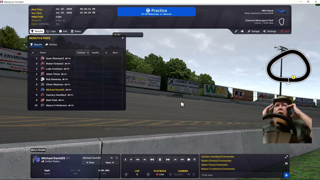 Running some laps for a bit. !sr