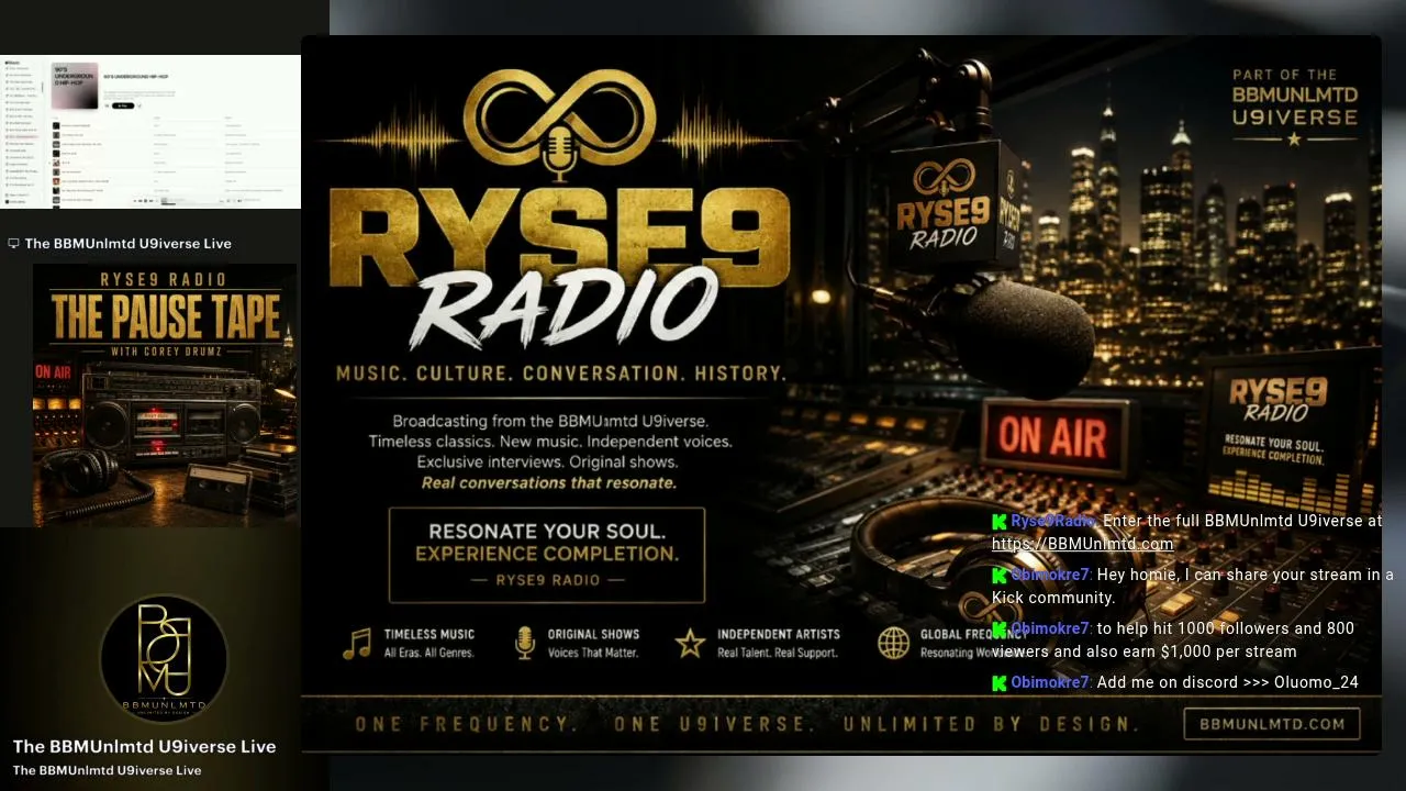 THE PAUSE TAPE w/ Corey Drumz on RYSE9 Radio