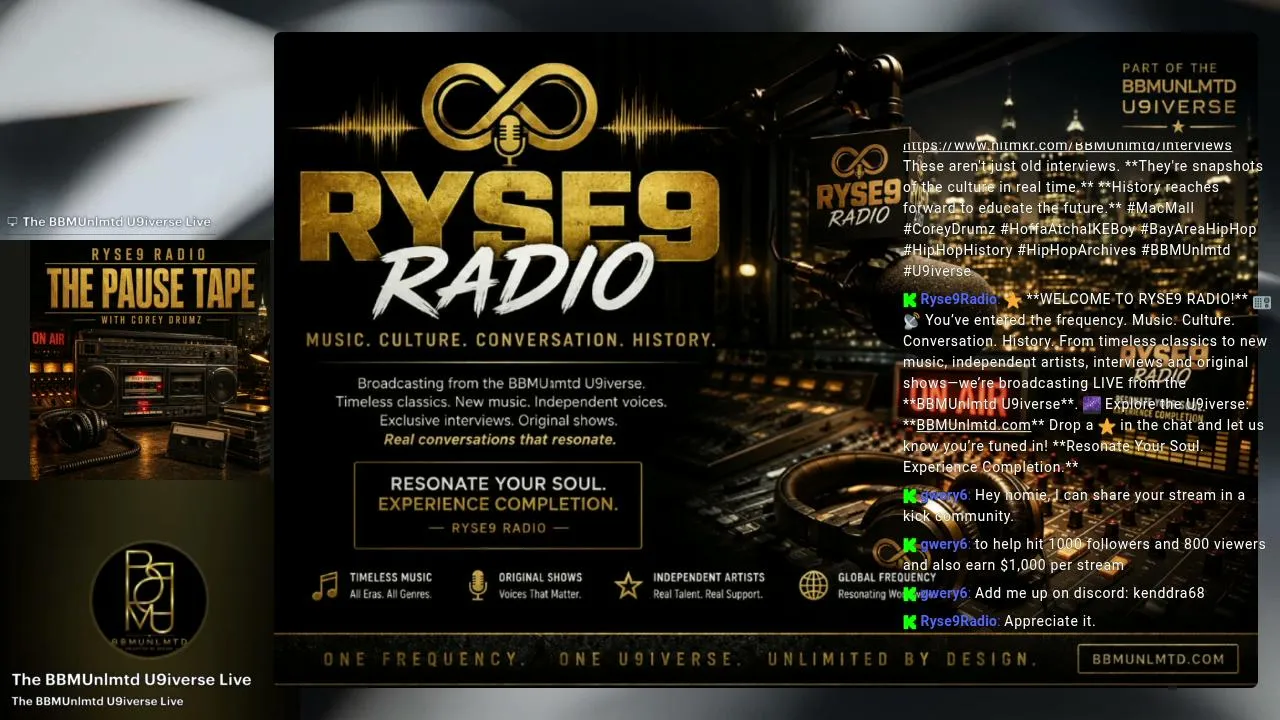 THE PAUSE TAPE w/ Corey Drumz on RYSE9 Radio