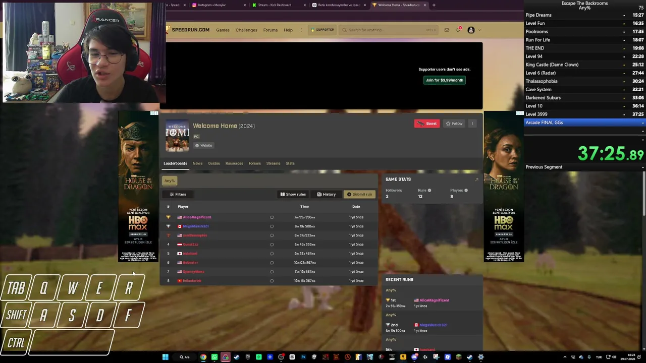 SPEEDRUN DENEMELERİ