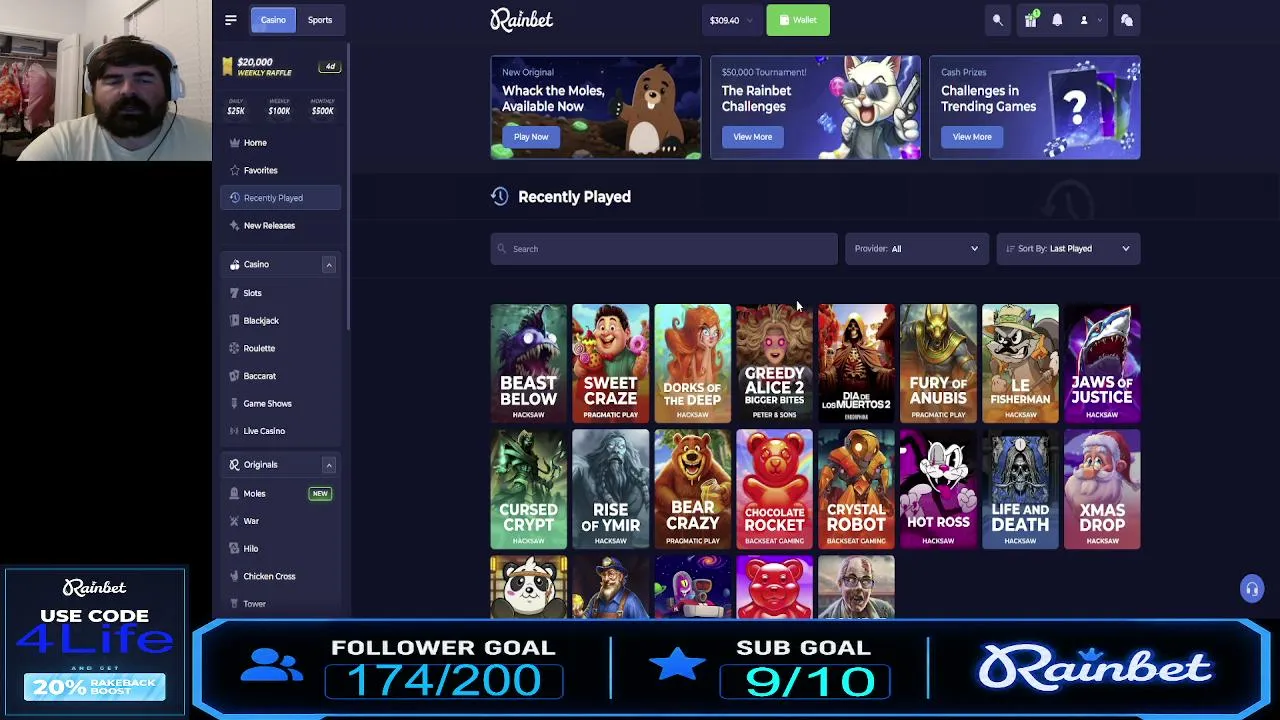 RAINBET $500 BONUS HUNT
