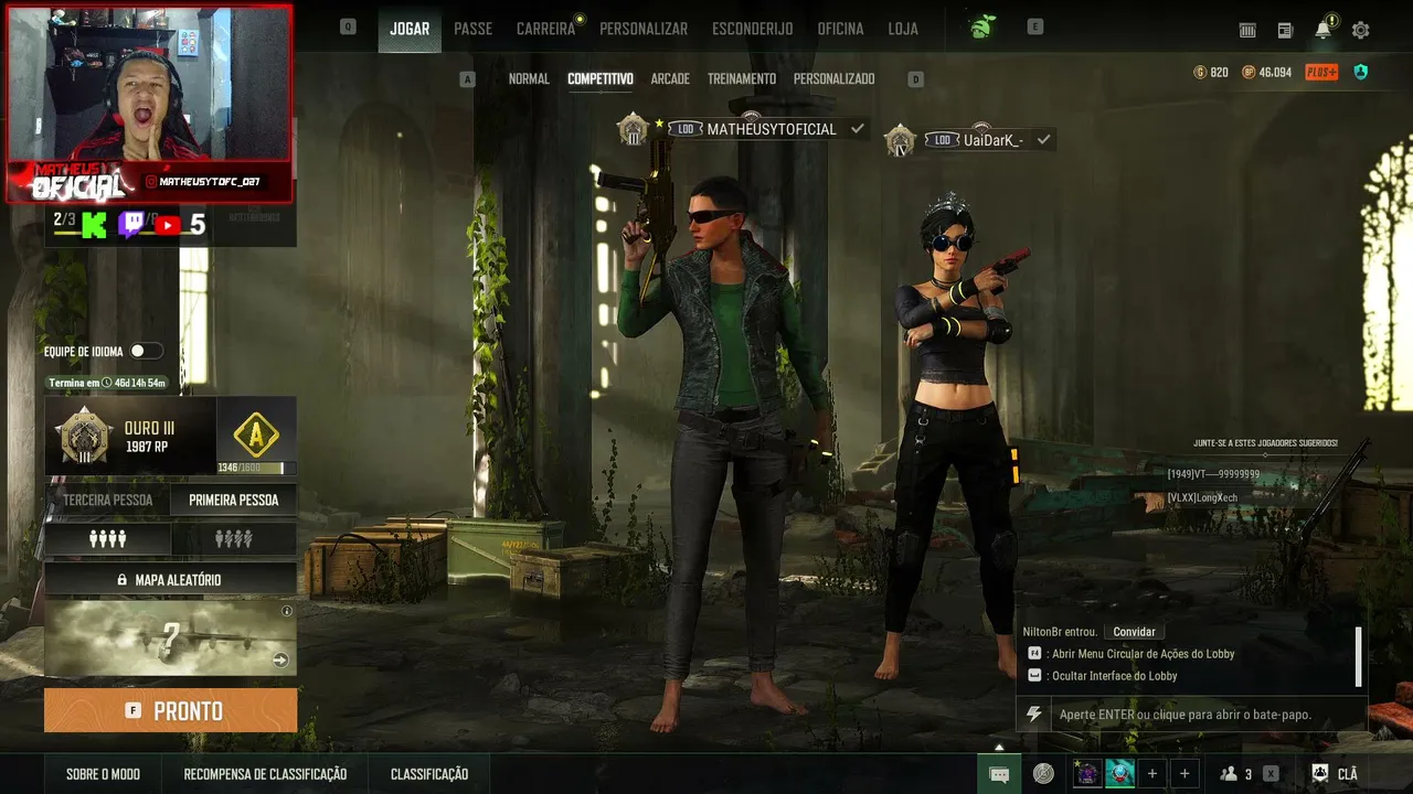 PUBG AO VIVO | ATUALIZAÇÃO CHEGANDO! NOVO PASSE DE BATALHA [DROPS ATIVOS] | PT-BR 2026 !Livepix !Twitch !Youtube !Filme !Serie