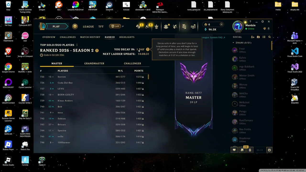 próba wbicia mastera do utraty sił