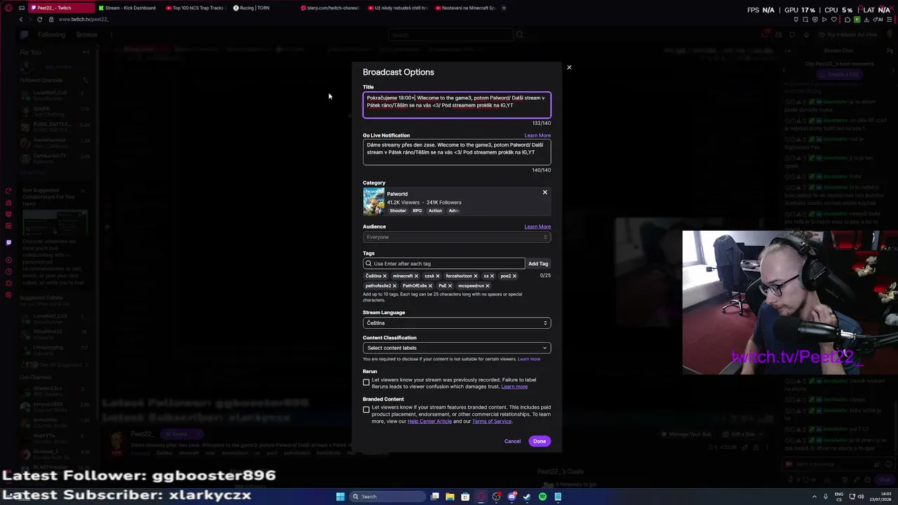 Dáme streamy přes den zase. Wlecome to the game3, potom Palword/ Další stream v Pátek ráno/Těším se na vás <3/ Pod streamem proklik na IG,YT