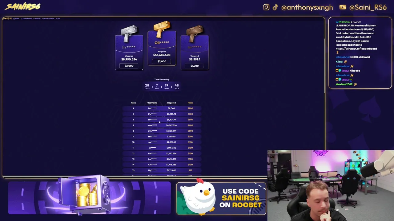 SLOTTI RYÖSTÄÄ ROOBETIN! $25,000 !LEADERBOARD CODE SAINIRS6 ⭐ !ROOBET !DC !WATCHTIMEGIVEAWAY