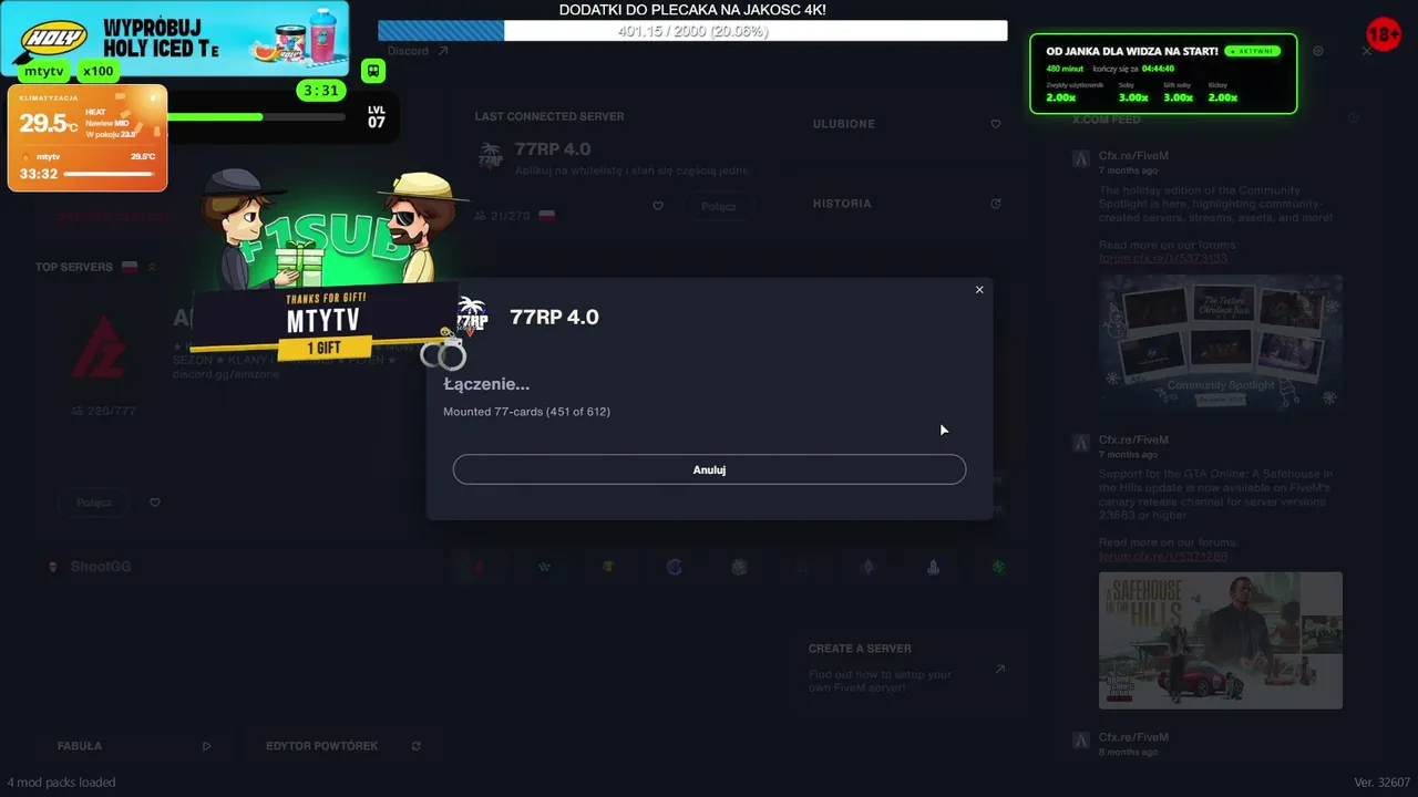 1 DZIEN NOWEJ ODSLONY 77RP! | 6 SKINOW DO ZGARNIECIA!!! > !csgo     |  NOWA WSPOLPRACA > !instant  !pirate !logitech