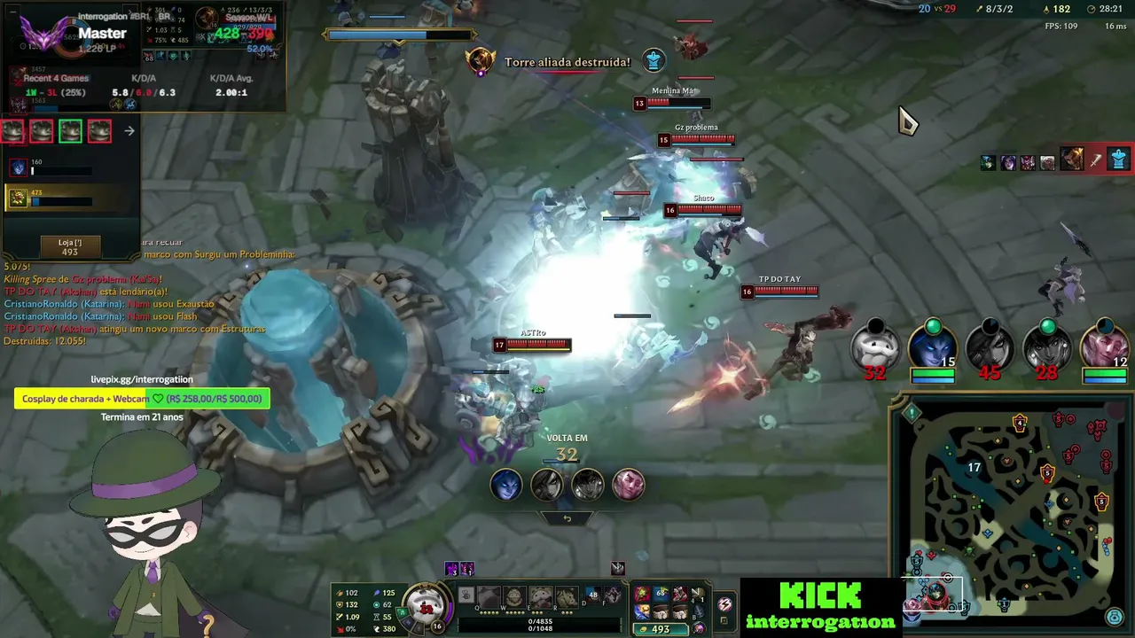TOP 1 TAHM KENCH PEGANDO CHALLENGER DIA 31 (live curta) | !tiktok !pix !youtube