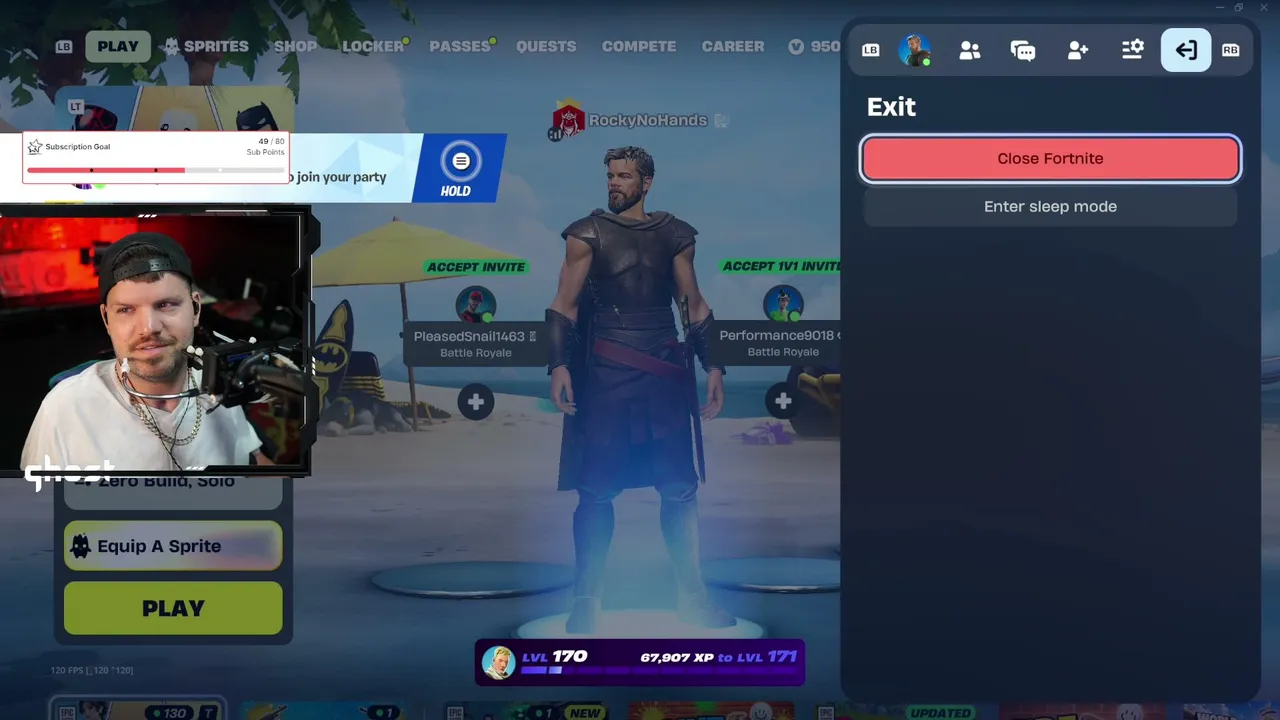 giving Sprites in fortnite to viewers