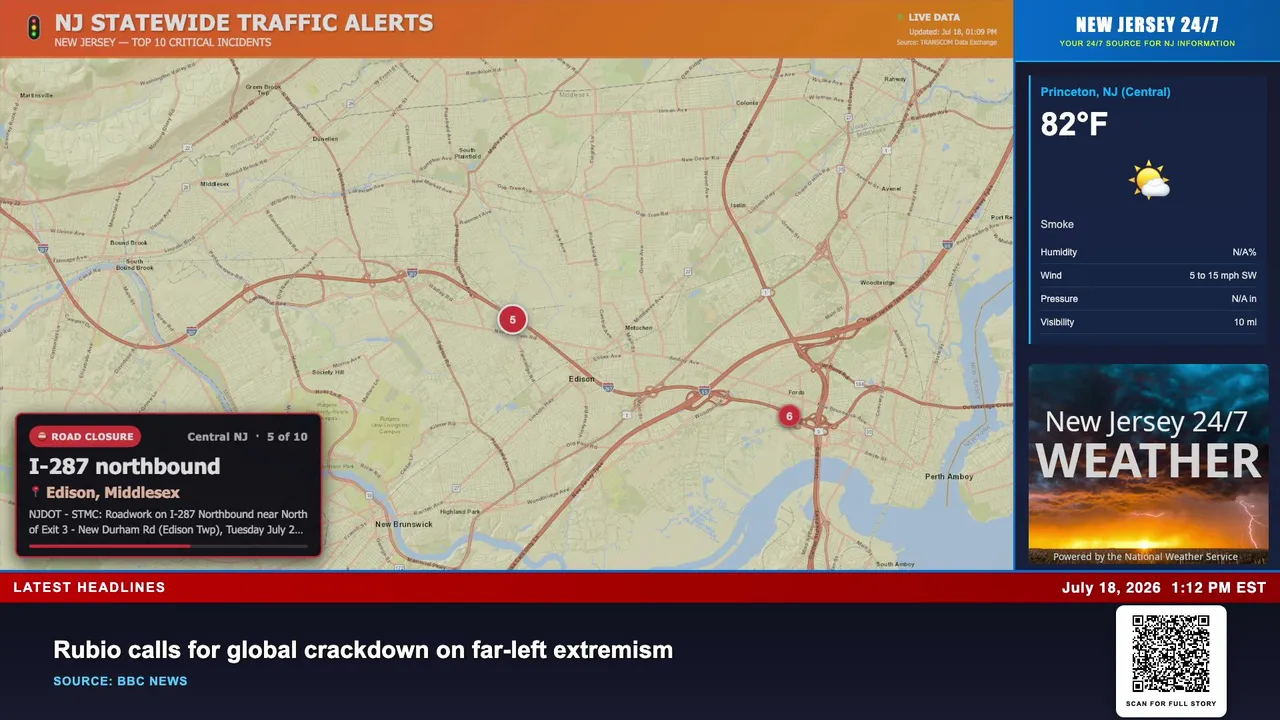 NJ LIVE: Weather, Traffic, and Headline Updates for New Jersey