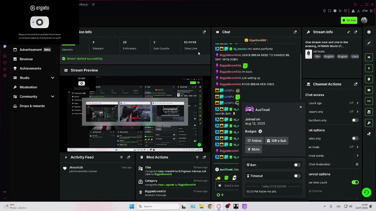 One stream now and one in the evening, HITMAN World of Assassination for now