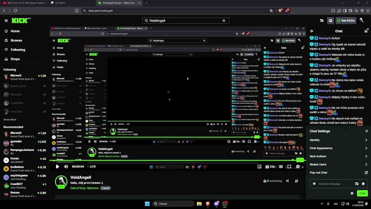 hello, můj první stream :)