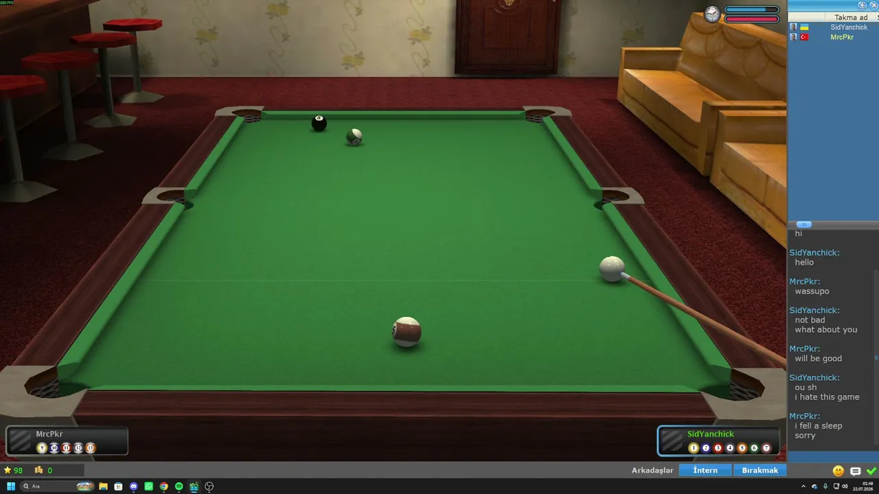 BILARDO OYNAMAYA ÇALIŞIYORUM